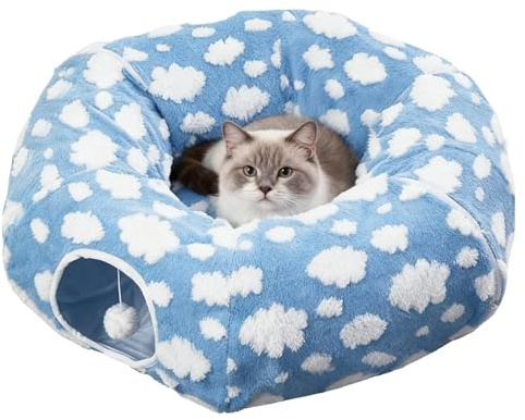 Protoence Tunnel Panier pour Chat,Fournitures pour Animaux De Compagnie,Jouet Tunnel Rond pour Animaux - pour Petit Animal Chien Lapin Intérieur Salon Balcon Appartement Dortoir