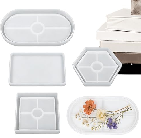 Silicone Casting Mould - 4 Pieces Craft Kit, Plaster Mould Set, Flexible Pouring Stencil | Smooth Release Design, Multi-Material Molding Tool, Creative Making Accessories for Resin Candle Concrete