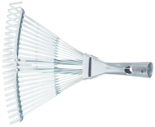 Abaodam Cabezal de Rastrillo Metálico Ajustable 22 Dientes, Rango 29-46 Cm, para Césped y Jardín, Resistente y Ligero, Adecuado para Hojas, Patios y Mantenimiento Exterior