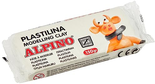 Plastilina per modellare e creare figure fantastiche|Si distingue per l'ampia gamma di colori, la diversità di formati e la facilità d'uso |Grande plasticità e consistenza | Plastilina 150 gr bianca.