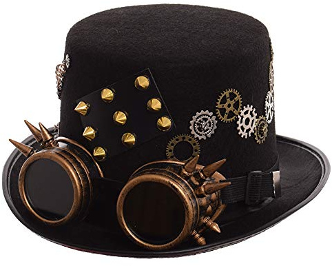 GRACEART Steampunk-cylinderhattar med glasögon