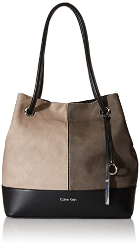 Calvin Klein Damen Gabrianna Bubble Lamb North/South Key Item Tote Umhängetasche, Grau Combo, Einheitsgröße