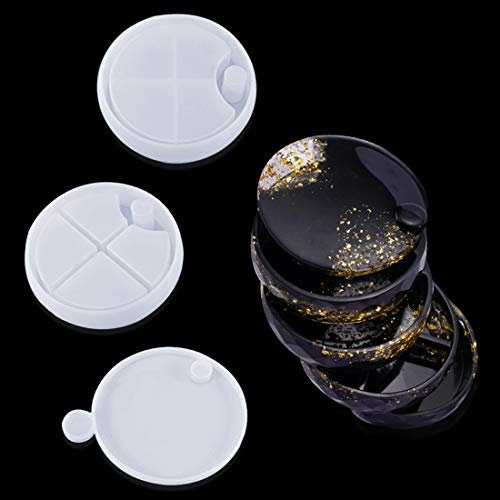 FineInno Epoxidharz Formen Tower Kosmetik Organizer Schmuck Box Silikonform Drehbar Schmuckkasten mit Deckel Gießform DIY Aufbewahrungsbox