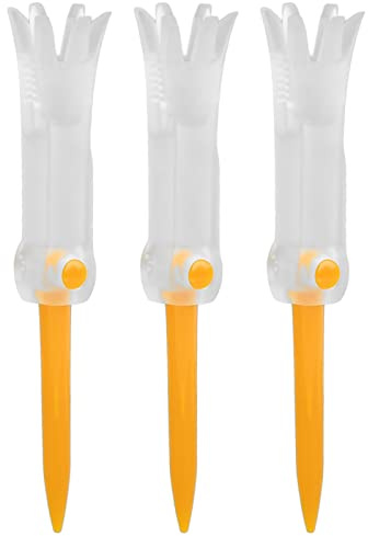 Alvinlite 3 Stück Golf Tee Kunststoff Driver - 85mm Premium Golftees Golf Zubehör, Faltbare Training Golf Tee, Unzerbrechliche, 3,3zoll, Orange