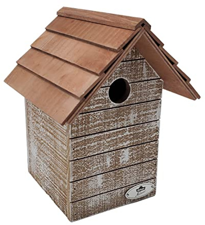 Dehner Natura Premium Wildvogel Nistkasten Monaco, Vogelhaus / Vogelnistkasten für Wildvögel, robust/zum Aufhängen, ca. 19.5 x 26 x 19.5 cm, Kiefernholz, braun