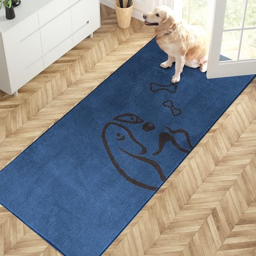 PURRUGS Fußmatte, Maschinenwaschbarer, Rutschfester, Eingangstürmatte, Sauberlaufmatte, Schmutzfangmatte, Hundematte, Super Absorbierende Bodenmatte für schlammige, nasse Pfoten und Schuhe