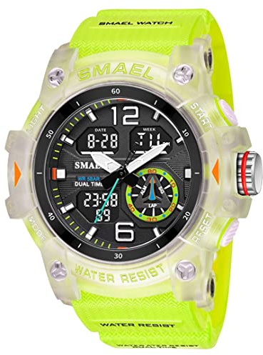 aswan watch Orologio Uomo,Orologio Digitale Uomo con Cronometro,Allarme,Luce LED，Calendario-Orologi Sportivo con Cinturino in Silicone
