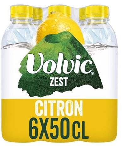 VOLVIC - Pack de 6 bouteilles d'eau de source naturelle aromatisée citron - Rafraîchissement naturel et pétillant de 500 ml chacune - Idéal pour les chaudes journ - Vendu Par Unité