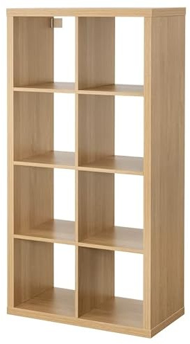 Discount Seller Kallax Unit, Oak Effect 8-Cube Storage Unit Design– Modern Cube Storage Compact & Stylish Storage Unit Solution for Small Spaces- Perfect for Book Shelf, Décor Displays (76x146 cm)