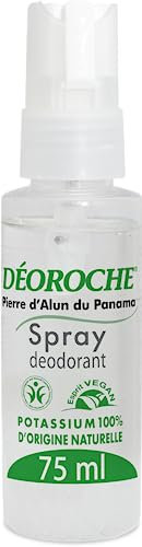Déoroche Déodorant Spray Vert Pierre d’Alun du Panama – Issu de la Kalunite Pure, Sans Hydroxyde d’Aluminium – Testé Dermatologiquement – 75 ml