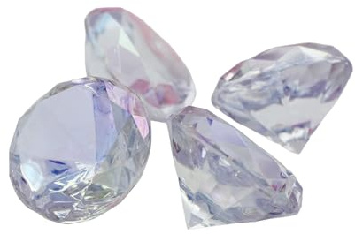 Allstarco 4PCS 60mm Extra Large Acrylic Diamond Confetti AB Coating for Table Scatter Wedding Decorations Vase Fillers Individually Wrapped