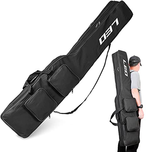 LEOFISHING Fishing Tackle Storage Bag - 130cm/4.27ft Portable Rod & Reel Organizer - Two Layer Durable Oxford Large Capacity Travel Fishing Cover Bag - 5 Colors