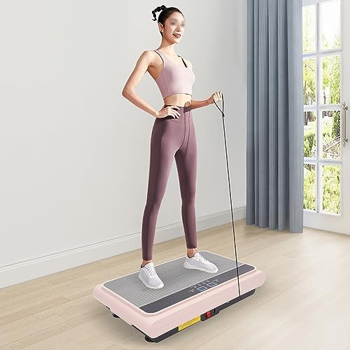 Pedana vibrante sportiva per casa, vibroshaper fitness, piastra vibrante per allenamento a casa, attrezzatura per perdita di peso e tonificazione (rosa)