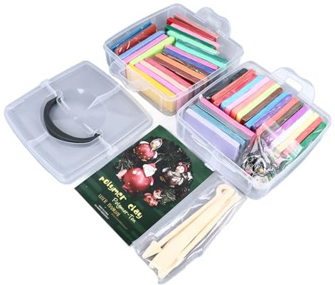 Polymer Ton Set – 42 Farben 5 Spatel Werkzeuge Modellierung Lehm weich und ungiftig DIY Ofen backen Lehm Kit mit Aufbewahrungsbox für Anfänger/Erwachsene