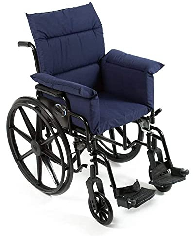 QiuShuiDr Integriertes Rollstuhlkissen Mit Rückenstütze, Anti-Dekubitus Lendenwirbelstützkissen, Waschbar, Rollstuhlbezug Mit Polyester-/Baumwolloberfläche