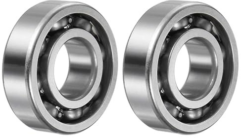 sourcing map 2 Stück 6204 Rillenkugellager, 20 x 47 x 14mm C3 Offene Bauart Chromstahl Lager