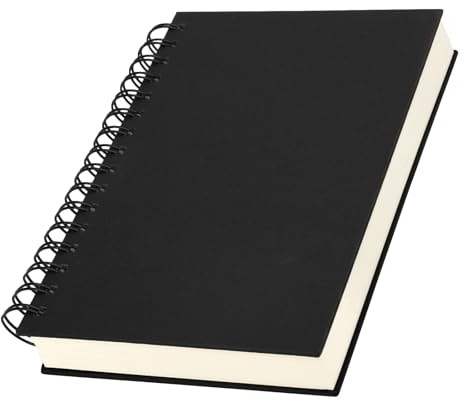 Yarotm Notizbuch A5 Dotted - 1 PC Spiralbindung Notizblock 14x21cm - 240 Seiten Spiralblock A5 Notebook - 100GSM Gepunktet 5mm Tagebuch - Schwarz Collegeblock Notizheft A5 Hardcover