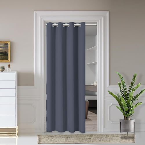 AOSKY Door Curtains for Doorway Privacy, Navy Grommet Closet Curtains for Bedroom, Door Window Curtain, Light Blocking Thermal Insulation Drapes for Living Room Set of 1 Panels, 52 W x 96 L