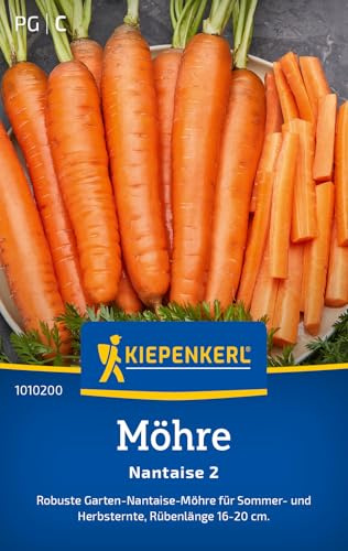 Kiepenkerl Möhrensamen Nantaise 2 1010200, Gemüsesaat | Robuste Garten- Nantaise Möhren für Sommer- und Herbsternte, Karotten