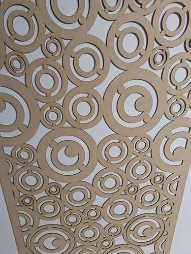 Panel decorativo de madera, tabique de pared, rejilla de cubierta de radiador, decoración de muebles, corte láser de tablero MDF de 3 mm de grosor (tamaño 1200 x 610 mm), patrón (029C). Fabricado en