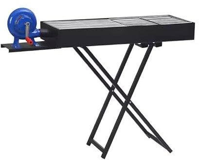 Suprills Portable Folding Charcoal BBQ Grill with Manual Air Blower - Durable Construction, Essential Camping Perfect BBQ Grill and BBQ Accessories for Outdoor Cooking in Garden,barbecue grill