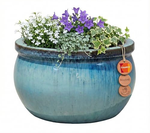 teramico Pot de Fleurs modèle Bavaria en différentes Tailles et Couleurs, résistant au Gel (Vert, 37 cm x 25 cm)