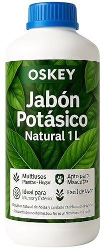 Jabón Potásico OSKEY 1L | Multiusos Concentrado | Máxima Eficacia y Uso Versátil en Huertos, Jardines y Plantas de Interior
