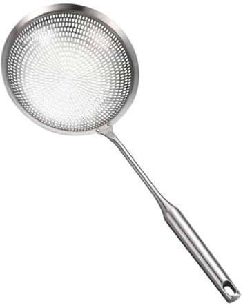 LIGIGWASH 1pezzi Colino in Acciaio Resistente Cucchiaio Per Zuppa Calda Cucina Per Patatine Fritte e Verdure Scolapasta Rete Scolapasta Per Pentola Calda
