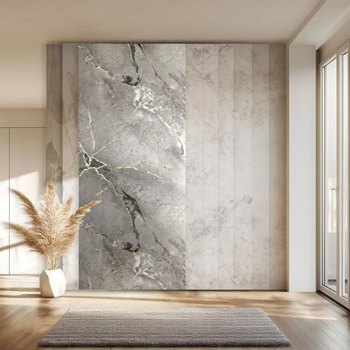 HEXIM Marmorplatten Optik 3 Stück 280x122 cm SPC Kunststoff Innen & Außenbereich Granit Steinoptik - Duschrückwand Küchenrückwand Spritzschutz Betonoptik (10,25 m² 8090B) A-Serie