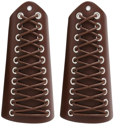 Qnvyw Armschienen Mittelalter, 2 Stück Braune Armschienen Für Mittelalterliche Kostüme, Gothic Armschützer Punk Armband, Rollenspiele Und Theater