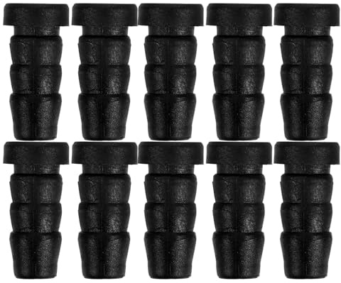 HOMOCONO 20pcs Black Wheel Socket 14mm Hole Diameter Long 8mm Chair Wheel Stopper Protective Covers Swivel Caster Sleeves Furniture Caster Accessories for Chair Legs and Floor Protection