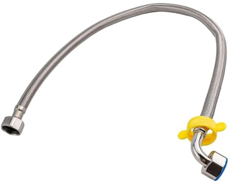 Tubo flessibile in acciaio inossidabile da 1/2 pollice, raccordo a gomito intrecciato for caldaie idrauliche, bagni, cucine, ingresso acqua calda:fredda(60cm)