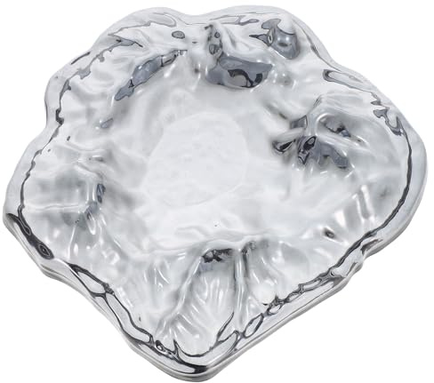GARVALON Cenicero de Cristal Decorativo para Interiores y Exteriores Resistente al Viento Diseño Glaciar Elegante para Oficina y Mesa de Escritorio