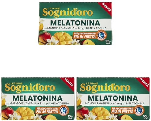 Infuso Melatonina con Mango e Vaniglia 16 filtri (Confezione da 3)