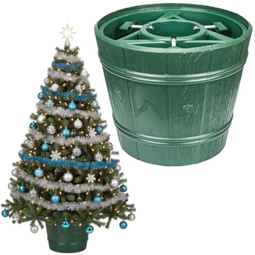 botle Weihnachtsbaumständer Christbaumständer Wassertank Blumentopf Kunststoff Grün Ø34,5cm alle Baumarten Naturbaum Kunstbaum 20 Liter