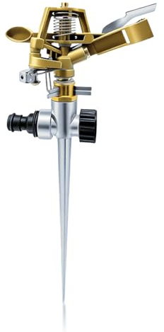 Rasensprenger,360°Metall Impulsregner,3/4 Zoll Pulsationssprenger,Garten Sprinkler,Impulsregner Große Flächen,Gartensprenger Ideal für Gärten,Rasenbewässerung und Landwirtschaftliche Flächen