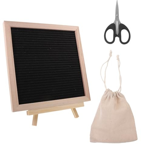 TEMPNAP Selbstgemacht zum Beschriften mit Holzrahmen Buchstabentafel aus Filz und Praktischem Standdesign Einfache Schwarze Pinnwand für und Nachrichten