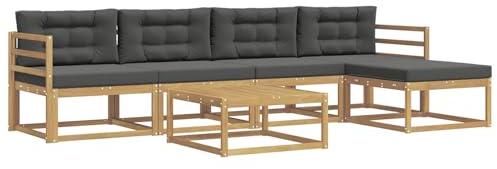 vidaXL Utomhussoffset 6 st Vit och antracit Polyester