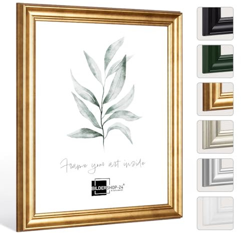 Bildershop-24 Bilderrahmen Vintage Retro Barockrahmen Athen 100x150cm Blattgold