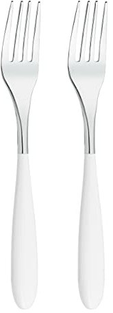 Grunwerg Yin & Yang Table Forks 2TAF650W, 18/10 Stainless Steel, Set of 2, White