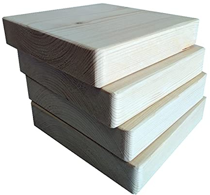 15x15cm Echt Holz Möbelerhöher Möbelerhöhung Betterhöhung Bed Riser Möbelfüße Möbelerhöhung Tischerhöher Elefantenfuß für Bett Tischbeine ​Sofafuss 4 Stück (5cm)