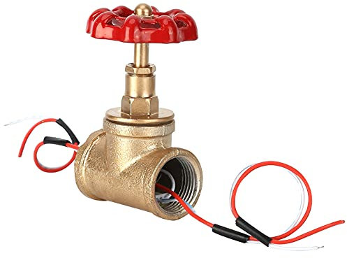 Absperrventil mit Draht, 3/4 Zoll Ventil Lichtschalter, Absperrventilschalter, Retro Steampunk Lampenschalter Goldenes Rotes Drei Wege Ventil Rotierender Absperrventil für Industrie Wasserpfeiflampe