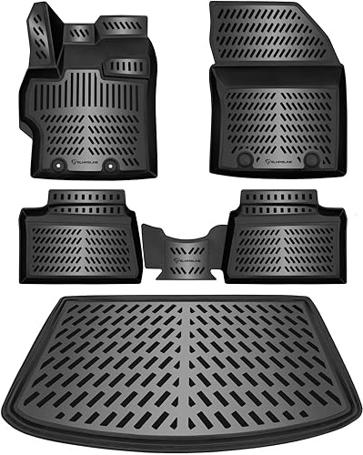 ELMASLINE 3D Tappetini Gomma e Vasca Baule per Toyota Yaris 2020-2026 | Compatibile solo con i modelli ibridi!! | Il cassone non è compatibile con i modelli Cross!! | Tappetini Auto
