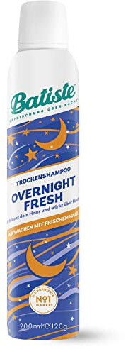 Batiste Trockenshampoo Overnight Fresh 200 ml, Dry Shampoo zum Auffrischen und Stylen der Haare, Haarstyling Spray ohne Ausspülen, Haarreinigung über Nacht