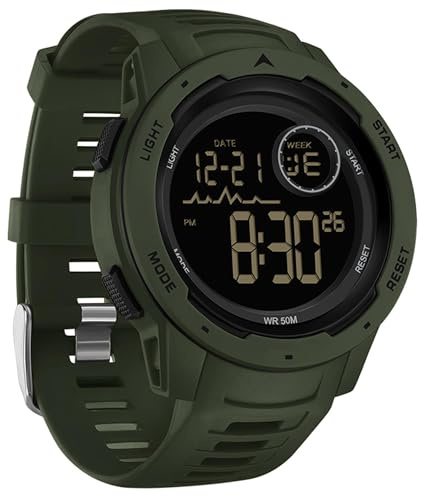 findtime Men's Digital Watch 50M Waterproof Tactical Watch Backlight Stopwatch Alarm 12/24H Sport Outdoor Wrist Watch