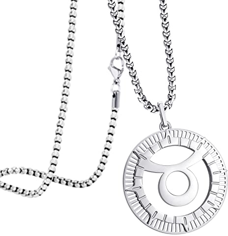 555Jewelry Stainless Steel Zodiac Pendant Necklace for Men Women