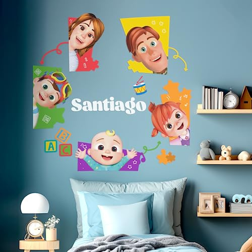 EGD Personalized CoComelon Wall Decor I Name JJ's Family CoComelon Wall Decals I Custom Name for Baby Room Decoration I Nursery Decor for Girls & Boys I Multiple Options for Customization
