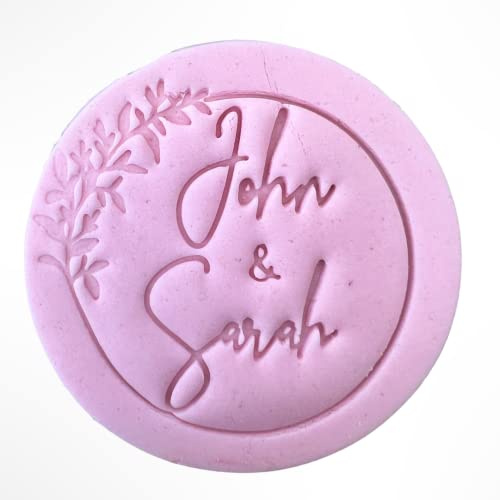Custom Wedding Names Fondant Stamp Debosser Cupcake Icing Cookie Decoration Cake Personalised Swirly (8cm)