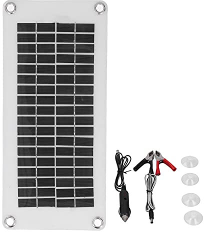Septpenta Portable 10W 12V Solar Battery Charger, Provide Overcharge/Overdischarge/Short Circuit Protection/Overload/Reverse Connection Protection, Built in Intelligent Controller for Car Automotive