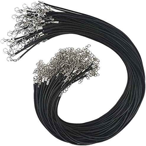 60 pezzi Corda Cera Cavo Della Collana, Cordino Per Collane Set, Cordoncino Per Collane Cerato, Cordini Per Collana, Filo Cotone Cerato Cordoncino, per Gioielli Fai da Te Bracciale Collane